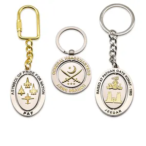 Cá Nhân Hoá Tùy Chỉnh Thực Hiện Hai Mặt Keyring Xoay Men Key Chains Lưu Niệm Kim Loại Biểu Tượng Tùy Chỉnh 3d Keychain