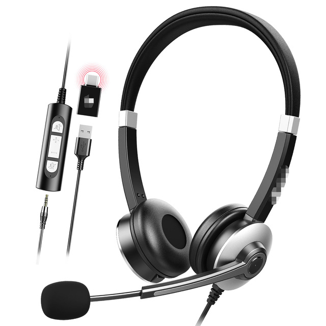 High Quality for 5.4 USB Wired Earphones Headphones Mic ENC Noise Cancelling IPX-5 Waterproof Hands-free for Tablet