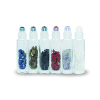 Flacon de parfum de poche, bouteille essentielle en pierre de cristal naturelle, rouleau facial mince pour la beauté, Gua Sha, rouleau de jade pour la réduction de la cellulite