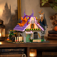 Ensemble de blocs de construction Chalet du Sorcier Maison de Sorcière, thème Halloween Horreur, Architecture de rue, Jouet à assembler en briques, Cadeau pour enfant