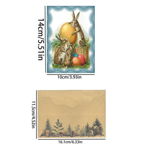 JAIIMAN 12 cartes 36 autocollants 4 enveloppes lapin inscriptible Cardstork bricolage artisanat Scrapbook <span class=keywords><strong>carte</strong></span> postale ensemble pour éphémères - Product Image 2