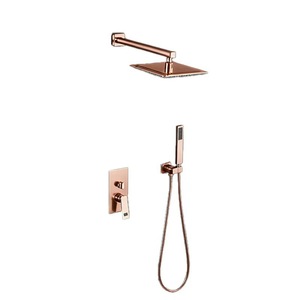 Concealed Shower Set XB-S008 Rectangle Rain Function Copper Body Wall Mounted For Hotel Projects - Product Image 2
