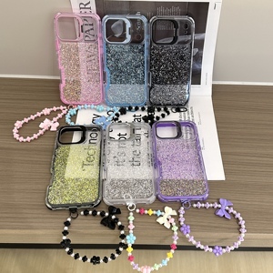 Funda Protectora para Teléfono MOTO G17 Power, con Brillantina Epoxi, Soporte para Cámara, Cadena de Perlas, TPU+PC, Resistente <span class=keywords><strong>a</strong></span> Impactos, <span class=keywords><strong>Precio</strong></span> Directo de Fábrica - Product Image 1