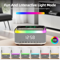 Enceinte Bluetooth personnalisée SL avec chargeur sans fil, horloge numérique, affichage LED, station de charge Qi 15W pour la maison, la table de chevet et les voyages