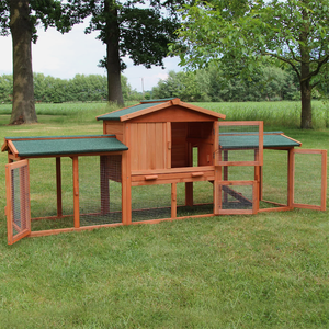 Cages d'extérieur imperméables pour lapins, habitations mobiles en bois bon marché pour animaux de compagnie, habitations personnalisées avec grand plateau coulissant - Product Image 1