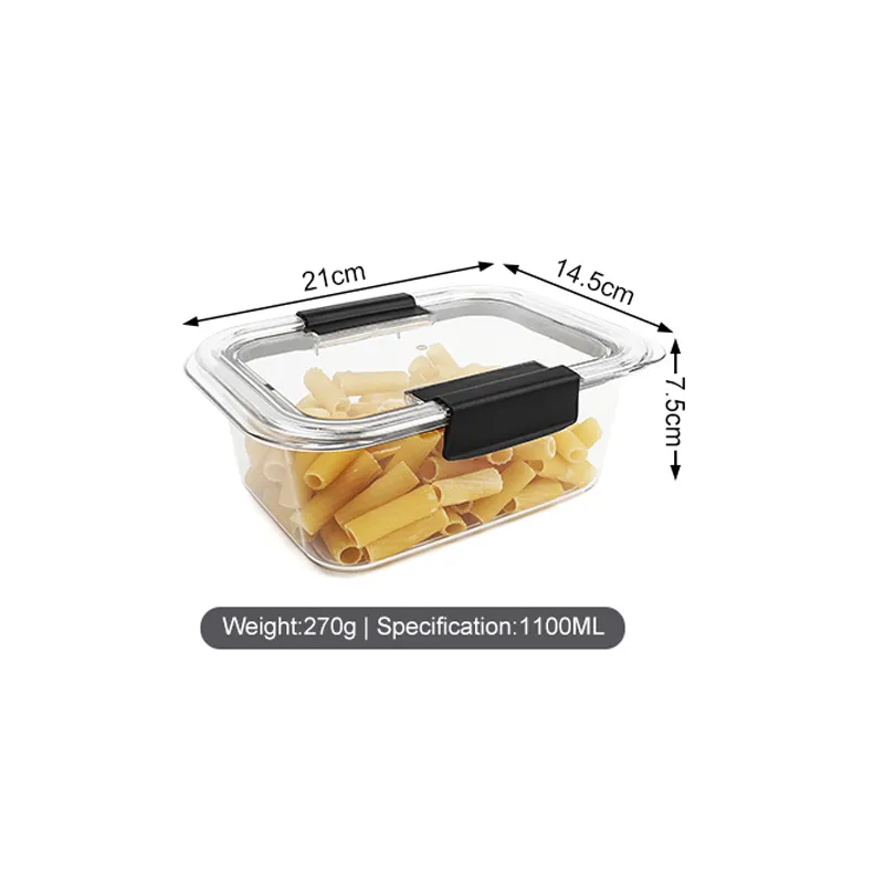 Großhandel Kunststoff Clear Box Container Transparente luftdichte Lebensmittel lager behälter Set mit Schloss