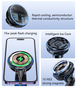 C311 Yesido Caricatore Wireless per Auto con Raffreddamento a Semiconduttore, Illuminazione Ambientale Doppia, Ricarica Rapida 15W e Supporto per Telefono - Product Image 3