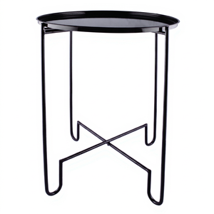 Support de table noir de couleur unique Table de rangement en métal de qualité supérieure pour la maison, le bureau et la cuisine - Product Image 1