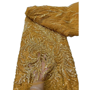 NI.AI or broderie Tulle Net dentelle tissus luxe perlé séquence mariée dentelle tissu avec perles - Product Image 1
