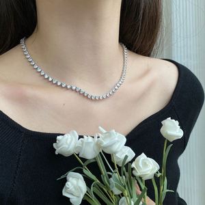 Collier pendentif en forme de cœur Dylam Sparkle Diamond Fine Fashion Jewelry pour femmes, argent S925, moissanite rose 5A 8A, zircone cubique - Product Image 6