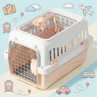 Cage de transport portable pour animaux de compagnie avec poignée supérieure, respirante à 360°, en plastique solide, pour petits et moyens oiseaux, petits animaux, boîte de voyage aérien