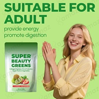 Poudre verte biologique super-alimentaire Super Beauty à marque privée Amaz OEM/ODM/OBM, enrichie en vitamine C pour stimuler le système immunitaire