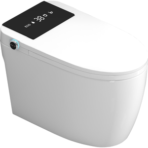 Toilette intelligente japonaise bon marché, noire et blanche, à poser au sol, toilette intelligente domestique, toilette automatique à commande au pied - Product Image 1