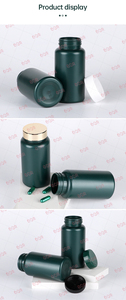 Color personalizado HDPE 250ml botella de plástico verde con tapa superior abatible personalizada tapa de rosca Crc Cp para cápsula botella de tableta de vitamina - Product Image 2