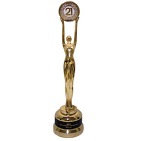 Trophées personnalisés en métal, bambou et bois, avec étoile brillante, plaqués or/argent/bronze, mini-trophées amusants pour la vente en gros