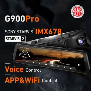 กล้องติดรถยนต์ Wolfbox G900PRO รุ่น Distributor Night Vision ขนาด 12 นิ้ว ความละเอียด 4k สีดำ พร้อมกระจกมองหลังแบบ Dual Dash Cam และ GPS - Product Image 2