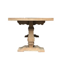 Nouvelle table de salle à manger de style moderne pour 8 personnes, en bois massif avec pieds en tréteau, pour mariage, banquet, décoration