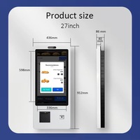Kiosque de commande de restaurant à écran tactile de 27 à 32 pouces, imprimante en libre-service, lecteur de code-barres, SDK, boîtier métallique