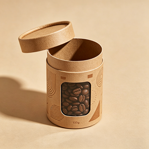 Emballage personnalisé pour thé et café, tube en papier cylindrique rond de qualité supérieure, recyclable avec fonction d'estampage pour les boissons - Product Image 4