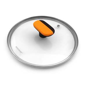 Tapa de vidrio Fackelmann con mango naranja de 24 cm para utensilios de cocina - Product Image 1