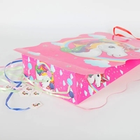 UNK Custom Einhorn Thema Pinatas Fiestas Kinder Geburtstag Requisiten Mädchen Party Favor Faltbare Pull String Einweg papier Pinata