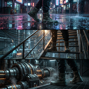<span class=keywords><strong>Botas</strong></span> Tácticas de Senderismo Personalizadas Cyber Techwear de Media Pantorrilla para Hombre, de Nylon Balístico con Hebilla Magnética, Cremallera Impermeable y Correa Gruesa en el Tobillo - Product Image 4