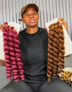 Cheveux à tresser personnalisés 6x Docean French 20 pouces, boucles spirales, 340g/paquet, ondulations souples et rebondissantes, pour femmes noires, fibre japonaise - Product Image 3