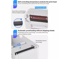 EDOO ED200 Printer nirkabel, Printer Thermal ponsel komputer dengan kode QR, Logo gambar pengiriman cepat