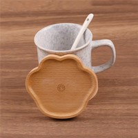 Sous-verres en bambou personnalisés en gros, écologiques, avec support pour table basse