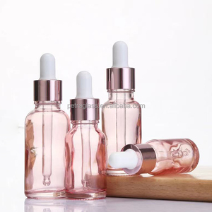 10ml 15ml 30ml 50ml 100ml cosmetici di vetro di colore <span class=keywords><strong>rosa</strong></span> bottiglia essenza del viso su misura di lusso vuoto contagocce - Product Image 2