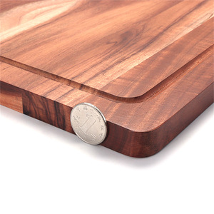 Planche à découper en bois d'acacia rectangulaire avec canal de drainage pour légumes, fruits et viande - Product Image 3