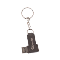 Clé USB pivotante en métal avec porte-clés, clé USB portable, logo personnalisé, porte-clés, clé USB, cadeau promotionnel d'entreprise