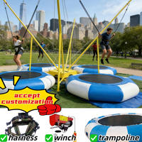Trampoline gonflable de saut à l'élastique de haute qualité 3M/4M avec remorque pour la location aux adultes – Vente en gros pour jeux de carnaval