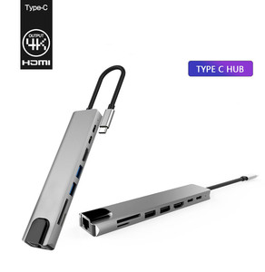 8-in-1 <strong>USB</strong>-<strong>C</strong> <strong>Docking</strong> <strong>Station</strong> <strong>USB</strong> 3.0 PD Hub with Charging Ethernet HDMI 4K TF/SD Card Reader for MacBook and Other Devices - Product Image 5
