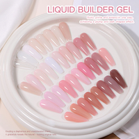 Constructeur de liquide de couleur claire de haute qualité Gel UV Logo personnalisé Vente en gros Gel d'extension de gelée Constructeur de gel pour les ongles Liquide dans une bouteille