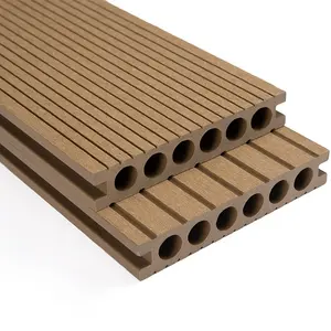 TAP & GO Panneaux de terrasse recyclables en bois composite résistant aux parasites (WPC) texture bois