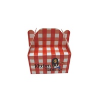 Boîte à donuts personnalisée en carton blanc avec poignée, emballage alimentaire pour gâteaux, pâtisseries, cupcakes, sushis, fond automatique