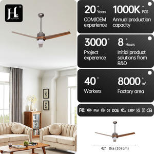 52-Inch Modern Grey LED Fan Light with Inverter DC Motor Remote Control Electric Ceiling Fan for Bedrooms 3 Blades ABS <b>Lamp</b> Body - Product Image 5