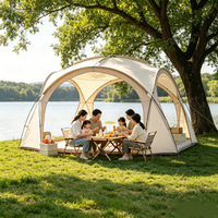 Abri de camping pliable en forme de dôme à double arche, grande taille, vente en gros d'usine, support de logo personnalisé OEM ODM