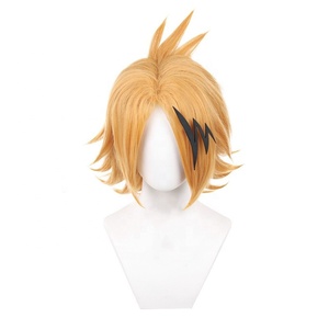 Kaminari Denki วิกคอสเพลย์สั้น35ซม. สีส้มสังเคราะห์อะนิเมะฮาโลวีนปาร์ตี้ <span class=keywords><strong>My</strong></span> <span class=keywords><strong>Hero</strong></span> Academia - Product Image 2