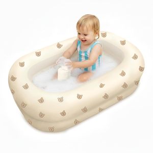 Baignoire gonflable pour bébé, pliable, portable, imprimé ours, pour nourrissons et jeunes enfants - Product Image 1