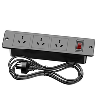 Multiprise encastrable de bureau avec 3 prises CA, interrupteur et protection contre les surcharges, prise de courant encastrée pour mobilier de bureau