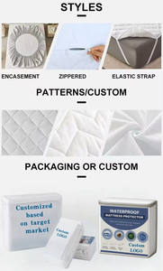 सादे वाटरप्रूफ बेड शीट सेट, होम होटल के लिए बिना किसी क्रेन के कपास टेरी कपड़े बिस्तर बग प्रूफ गद्दे कवर - Product Image 4