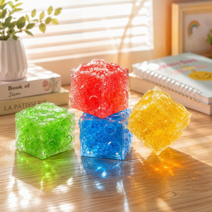 Jouet sensoriel TPR Slushy Cheese Squishy 5cm, gadget anti-stress malléable, doux et compressible, à texture granulaire glacée et sonore, pour enfants et adultes, décorations croquantes - Product Image 2