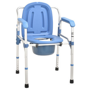 Thickened Aluminum Alloy Nursing Commode <b>Chair</b> With 5 Height Levels For <b>Elderly</b> And Pregnant Women Home Use - Product Image 1