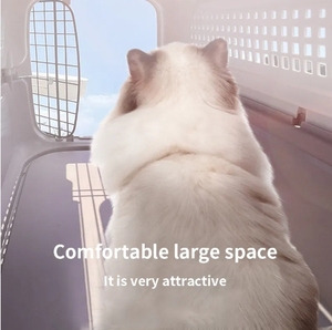 Caja de plástico resistente para perros con ruedas, portador de viaje para mascotas pequeño aprobado por la aerolínea para transporte al aire libre de perros y gatos - Product Image 5