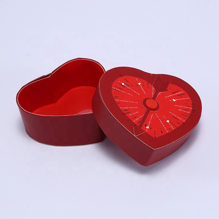 Luxury custom logo small wedding candy packing heart shaped chocolate gift box packaging