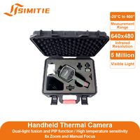 Haute résolution précision 256*192 640x480Handheld industriel Ir imageur thermique détecteur de chaleur Scanner caméra avec boîtier en Pvc