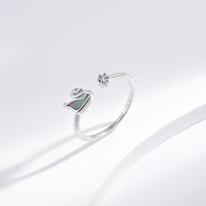 Bague ajustable en argent sterling 925 plaqué or, motif étoile mignon, simple, empilable, pas chère, pour filles - Product Image 3