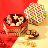 Cadeau de mariage de Noël Nouvel An Boîte alimentaire Type de boîte spéciale Boîte hexagonale à deux couches pour biscuits collations